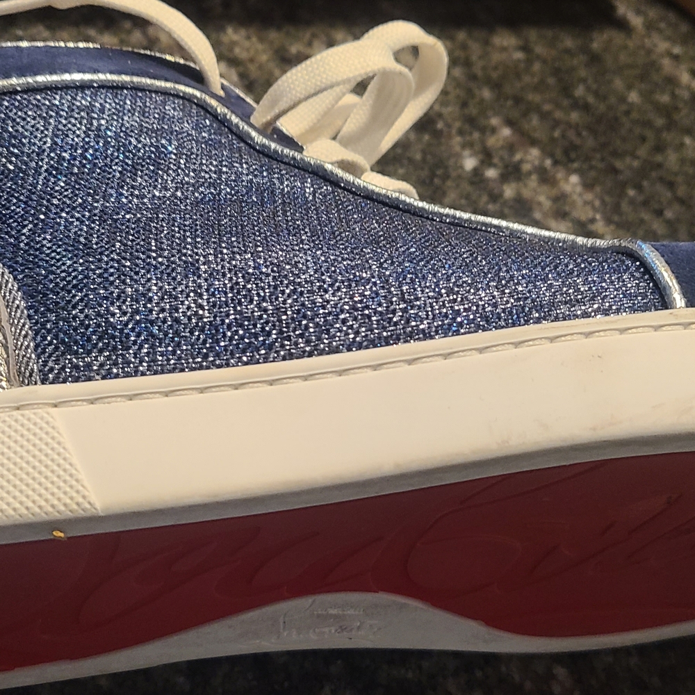 Christian Louboutin Blue and White Sneakers